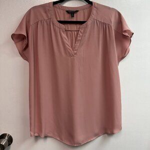 Banana Republic Women's Blush Lightweight Cap Sleeve Sheer Blouse Sz M